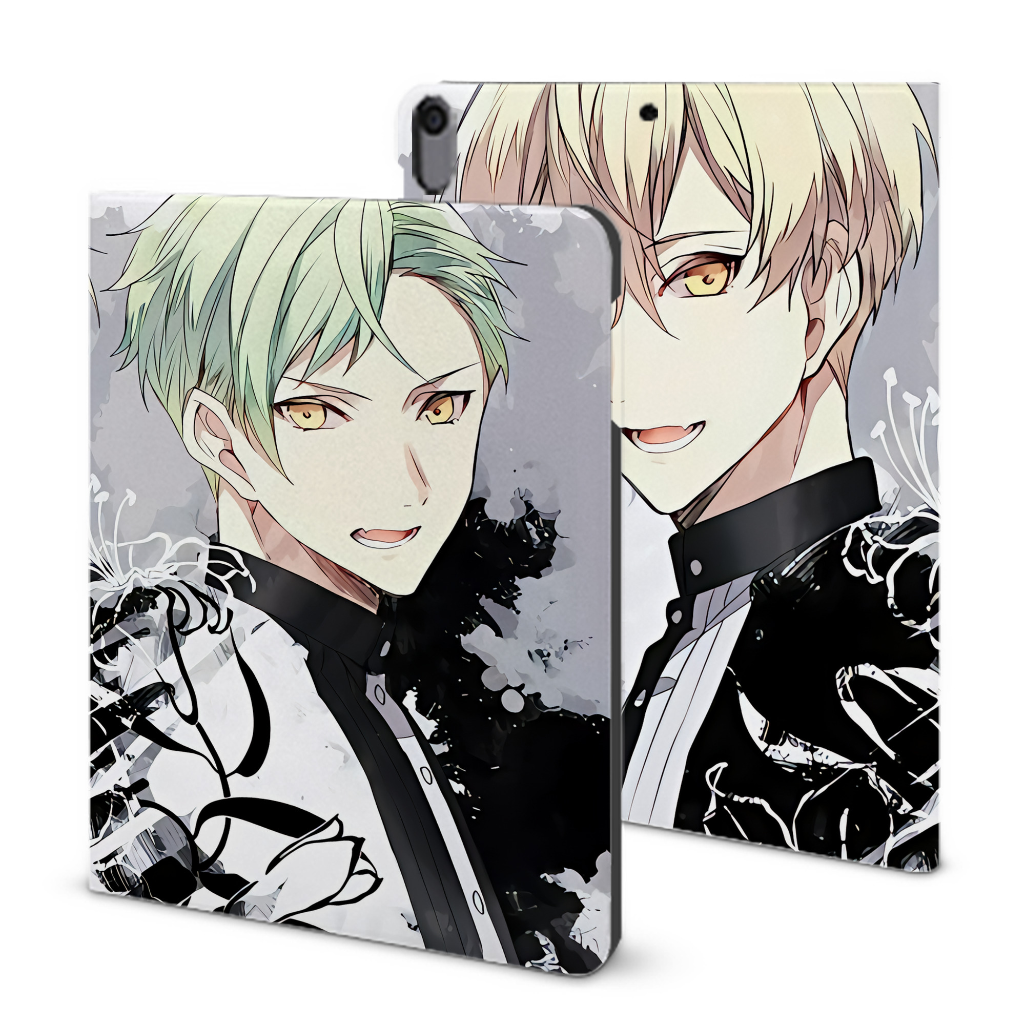 （画像用） 刀剣乱舞 Touken Ranbu IPad ケース ブック型 PUレザー TPU 耐衝撃 軽量 薄型 ペン収納なし 全面保護 IPad 各モデル対応